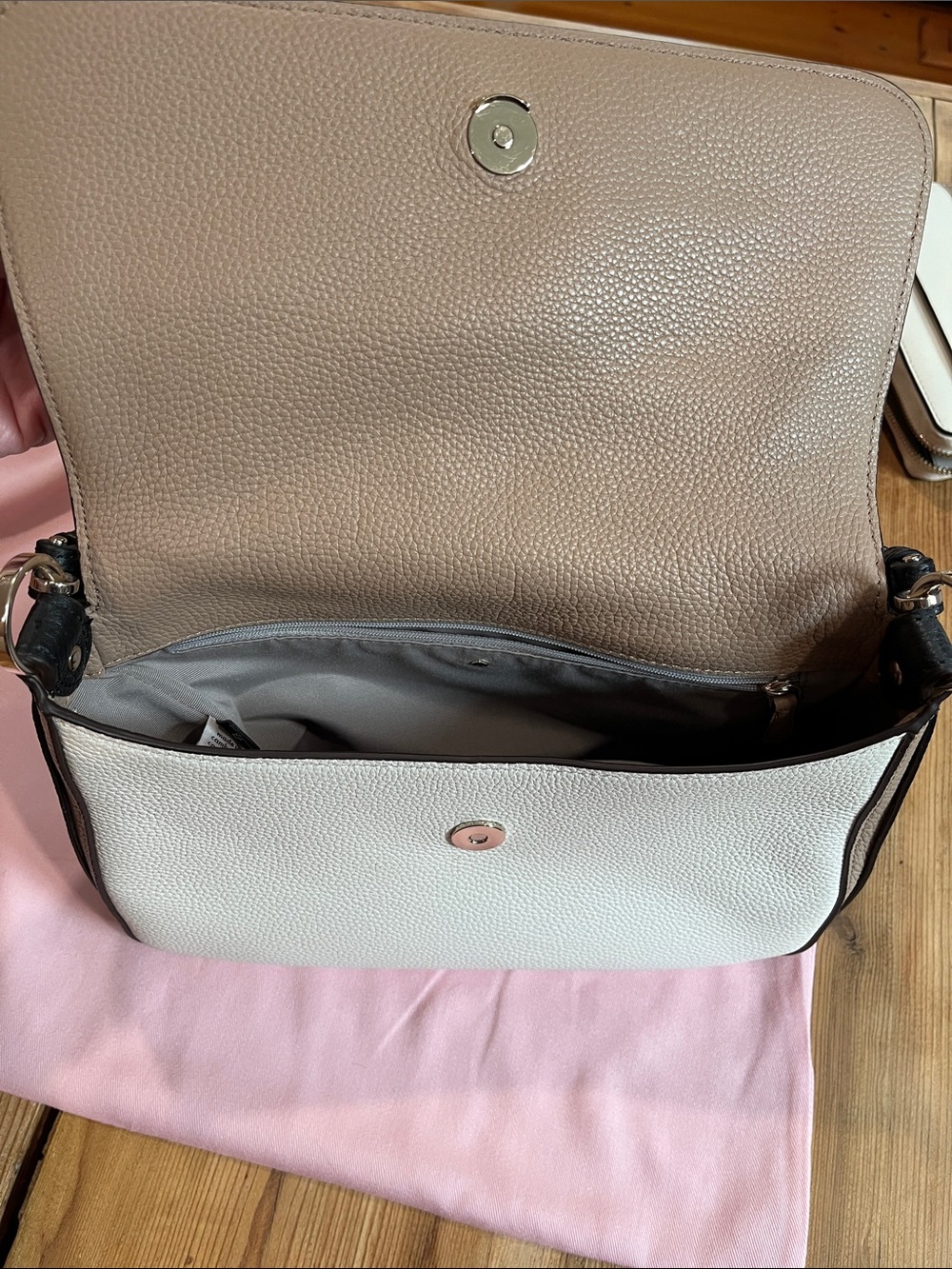 Set/2 KATE SPADE Pocketbook Purse & Matching Wallet Pebbled Leather Tri-Color - Picture 16 of 16